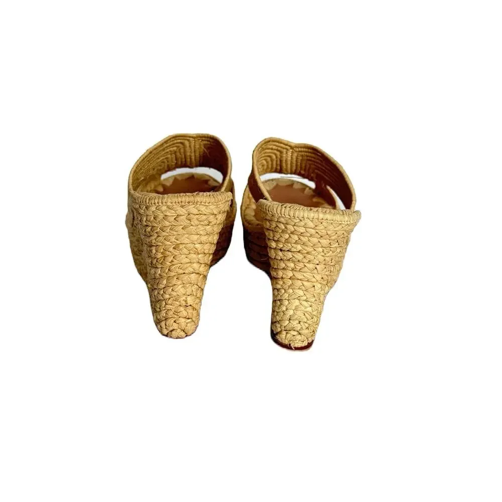 Carrie Forbes Women Sandals Size 40 Lina Wedge Mules Natural NWB